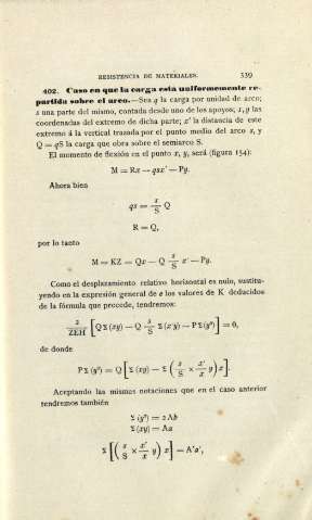 Caso en que la carga está uniformemente repartida sobre el arco