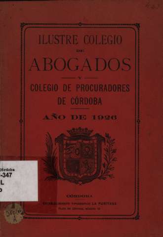 Ilustre Colegio de Abogados... Año de 1926