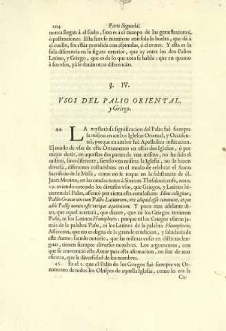 Ss. IV. Vsos del palio oriental, y Griego