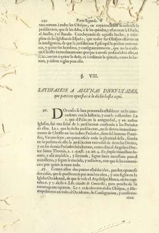 Ss. VIII. Satisfazese a algvnas dificvltades, que parecen opuestas à lo dicho hasta aqui