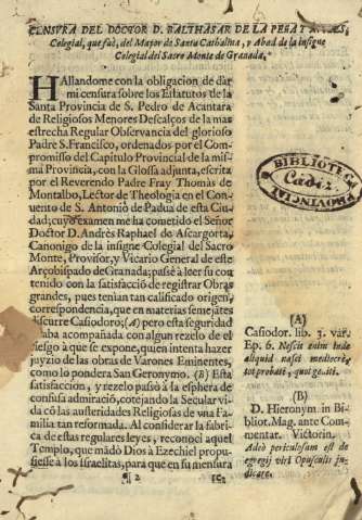 Censvra del doctor D. Balthasar de la Peña y Aviles ...