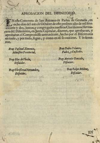 Aprobacion del difinitorio