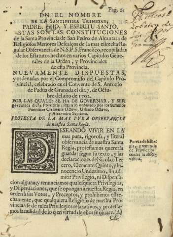 En el nombre de la Santissima Trinidad, Padre, Hijo y Espiritu Santo ...