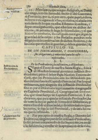 Capitulo VII. De los predicadores, y confessores, sus obligaciones, y autoridad para los casos reservados 