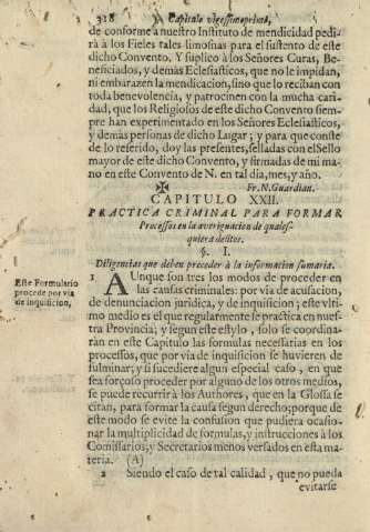 Capitulo XXII. Practica criminal para formar Processos en la averiguacion de qualesquiera delitos