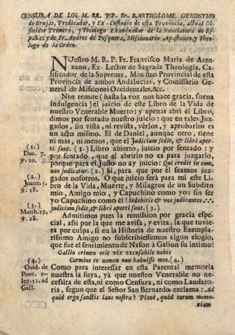 Censura de los M. RR. PP. Fr. Bartholome Geronymo de Brujas...