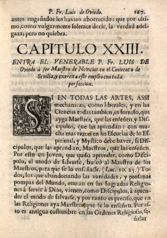 Capitulo XXIII. Entra el venerable P. Fr. Luis... en el convento de Sevilla