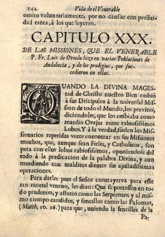 Capitulo XXX. De las misiones
