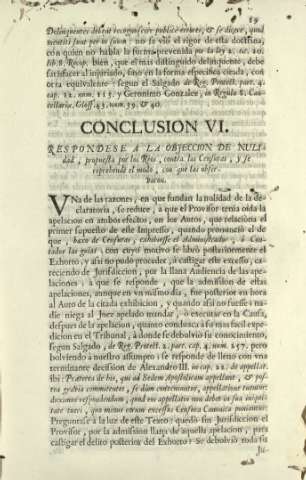 Conclusion VI. Respondese a la objecion de nulidad, propuesta por los Reos, contra las Censuras, y se reprehende el modo , con que las observaron