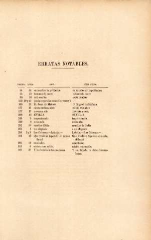Erratas notables