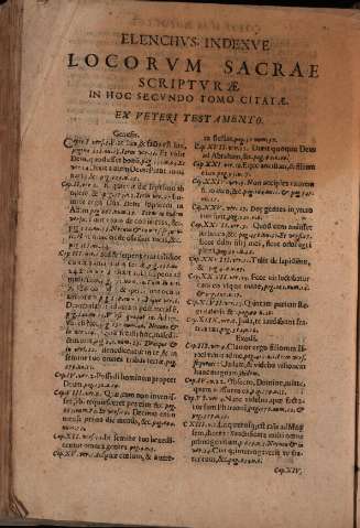 Elenchvs indexve locorvm sacrae scriptvrae in hoc secvndo tomo citatae