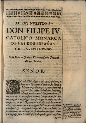 Al Rey Nvestro Sor. Don Filipe IV...