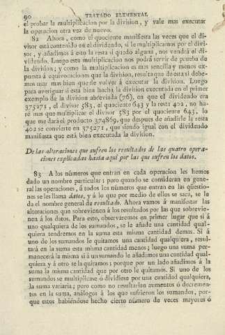 De las alteraciones que sufren los resultados de las quatro operaciones explicadas hasta aqui por las que sufren los datos