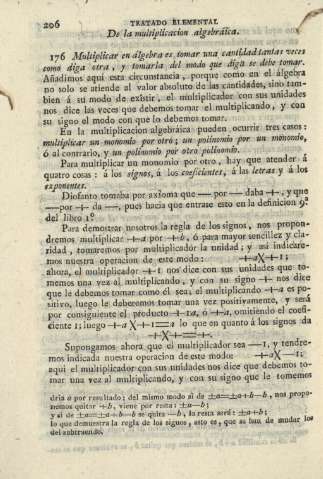 De la multiplicacion algebráica