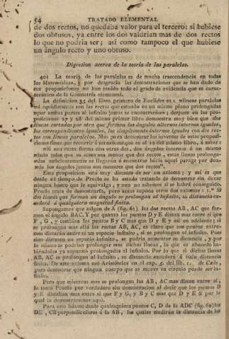 Digresion acerca de la teoría de las paralelas