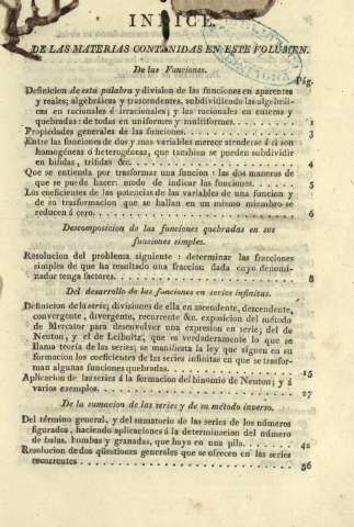Indice de las materias contenidas en este volúmen