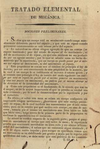 Tratado elemental de mecánica. Nociones preliminares