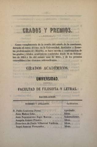Grados y premios