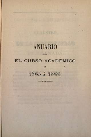 Anuario para el curso académico de 1865 á 1866