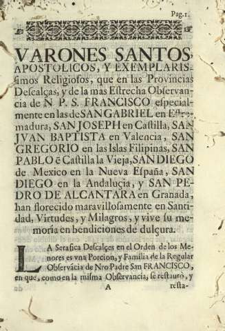Varones santos apostolicos, y exemplarissimos Religiosos ...