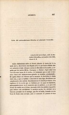 Carta del contra-admirante Strachan al almirante Cornwallis