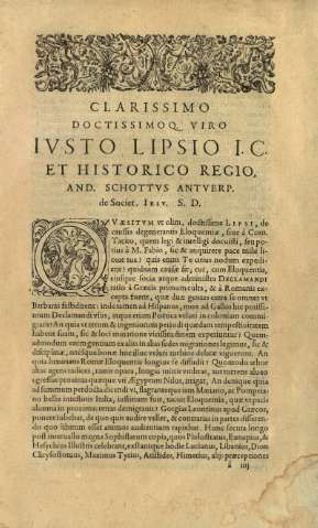 Clarissimo Doctissimo Q. Viro Ivsto Lipsio I. C...