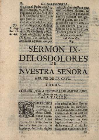 Sermon IX. De los Dolores de Nuestra Señora...