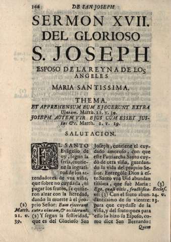Sermon XVII. Del glorioso S. Joseph...