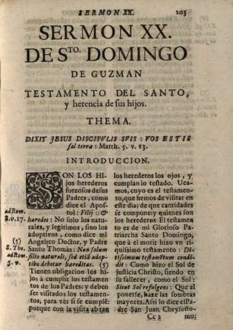 Sermon XX. De Sto. Domingo de Guzman...