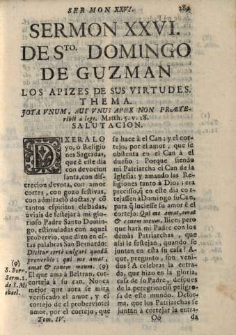 Sermon XXVI. De Sto. Domingo de Guzman...