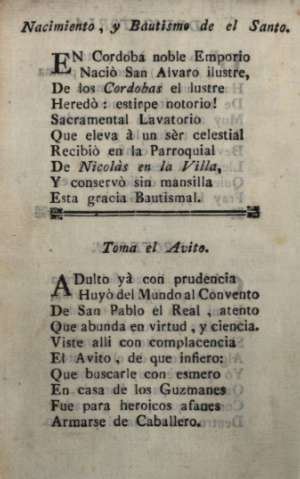 Nacimiento, y Bautismo de el Santo