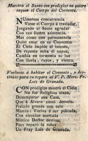 Muestra el Santo con prodigios...