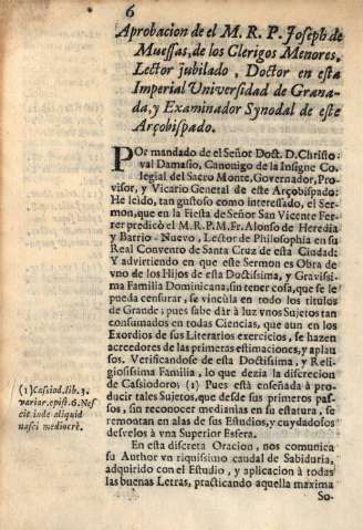 Aprobacion de el M. R. P. Joseph de Muessas...