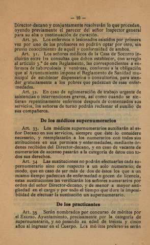De los médicos supernumerarios