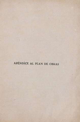 Apéndice al Plan de Obras