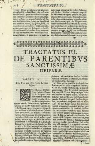 Tractatus IV. De parentibvs sanctissime deiparae