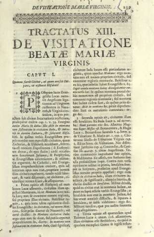 Tractatus XIII. De visitatione beatae Mariae Virginis