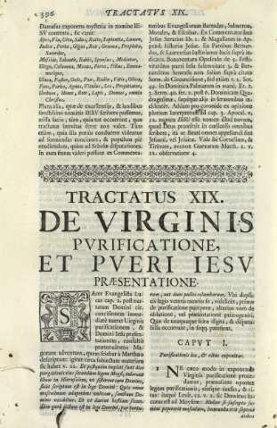 Tractatus XIX. De virginis pvrificatione, et pveri Iesv praesentatione