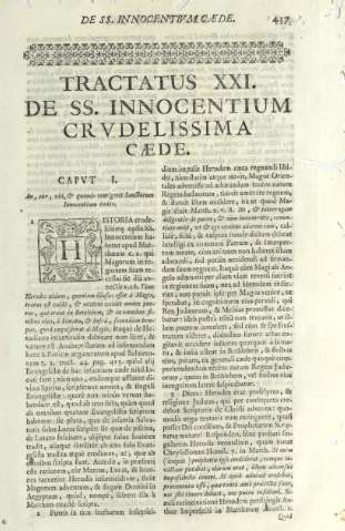 Tractatvs XXI. De SS. innocentium crvdelissima caede