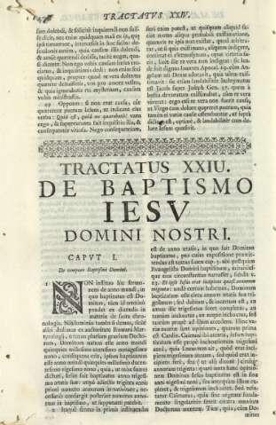 Tractatvs XXIV. De baptismo Iesv domini nostri