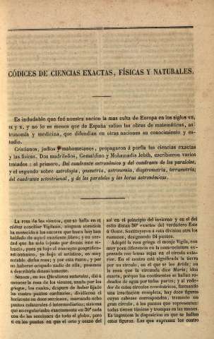 Códices de ciencias exactas, físicas y naturales