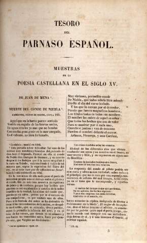 Tesoro del parnaso español. Muestras de la poesia castellana en el siglo XV