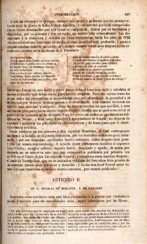 Articulo II. De D. Nicolas de Moratin, y de Cadalso