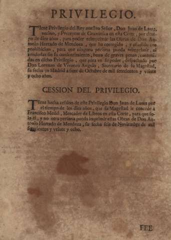 Privilegio. Cession del privilegio