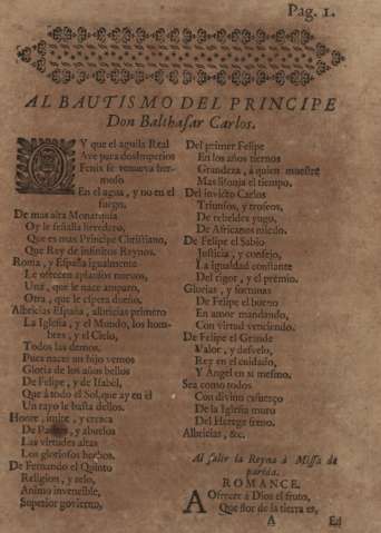 Al bautismo del principe Don Balthasar Carlos