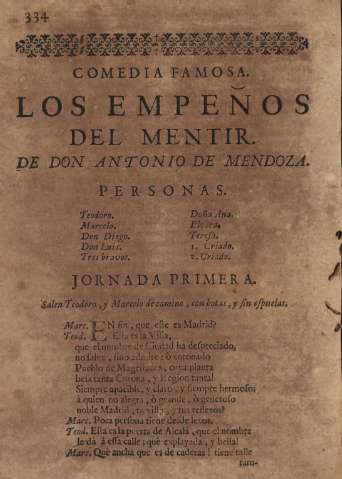 Comedia famosa. Los empeños del mentir