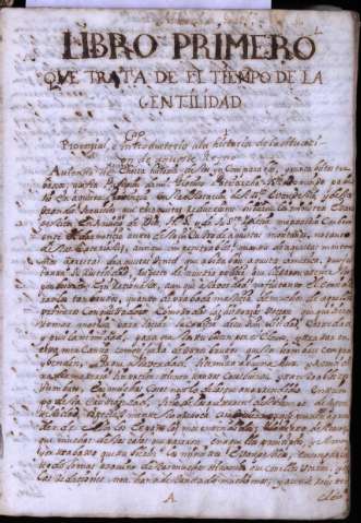 Libro Primero. Qve trata de el tiempo de la gentilidad