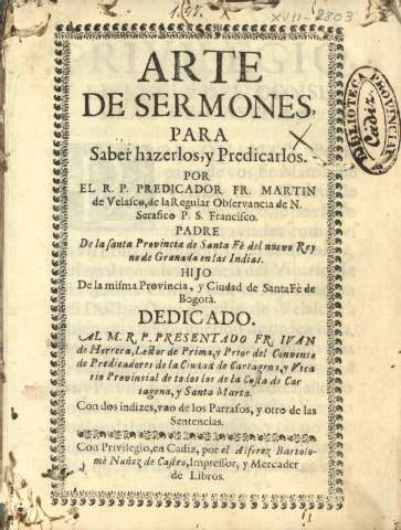 Arte de sermones...