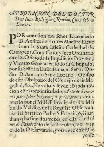 Aprobacion del doctor Don Iuan Rodriguez...