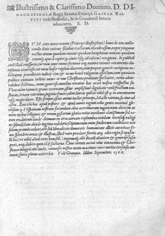 Illustrissimo & Clarissimo Domino D. Didaco Spinosae...